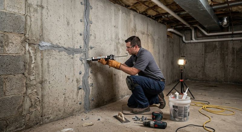 Basement Crack Repair in Collingswood, NJ
