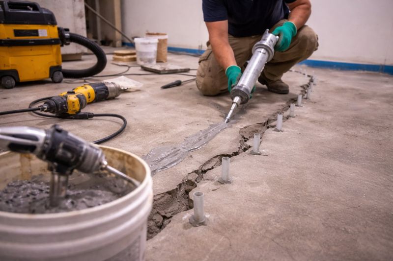 Cracked Basement Floor Repair in Collingswood, NJ