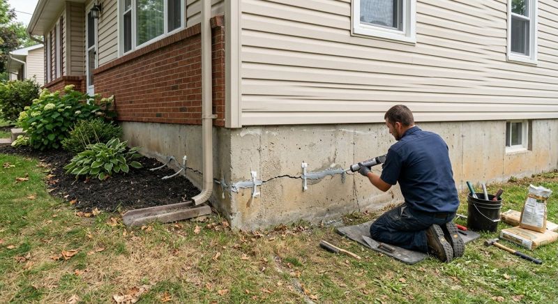 Cracked Foundation Repair in Media, PA