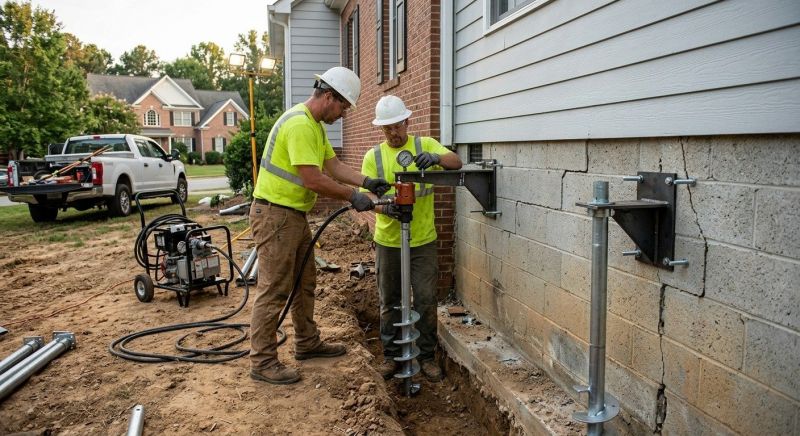 Helical Pile Installation in Collingswood, NJ