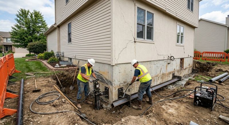 Sinking Foundation Repair in Upper Darby, PA
